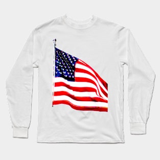 US Flag ( Slightly Glitched) Long Sleeve T-Shirt
